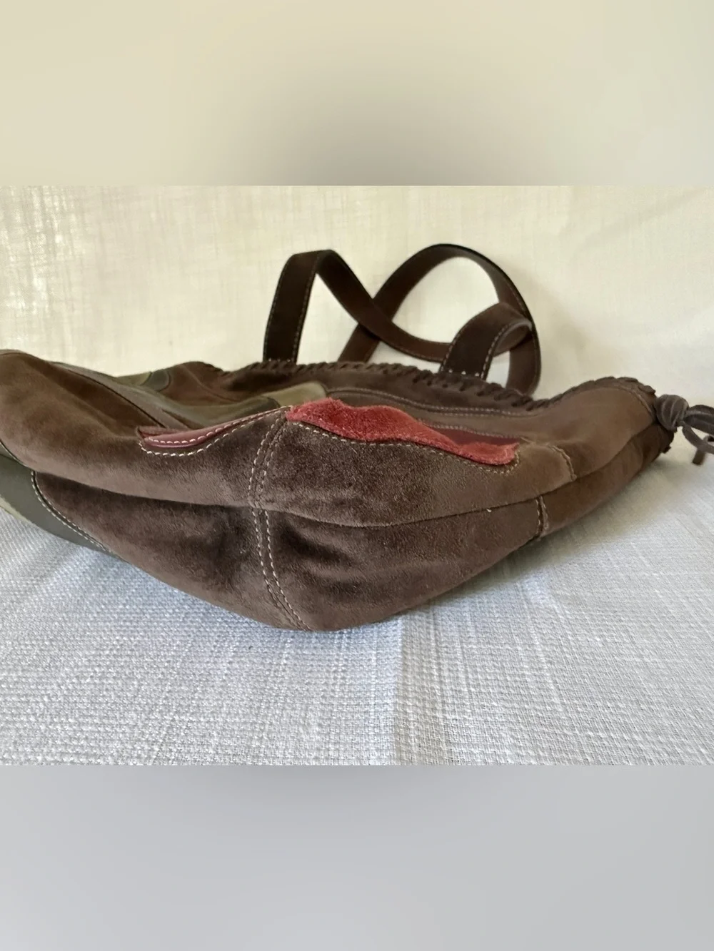 RARE 2006 Vintage Coach 'Poppies for Peace' Suede Shoulder Bag • Poppy Purse